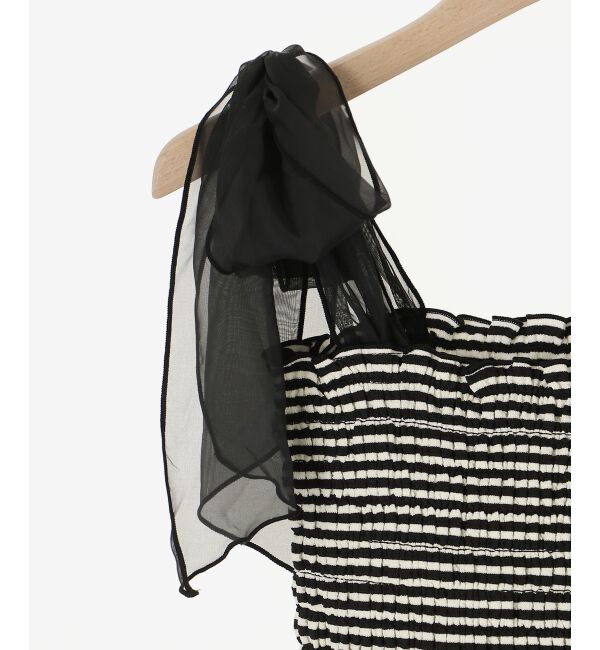 MAJESTICLEGON「カップ付肩リボンシャーリングキャミ」|キャミソール|