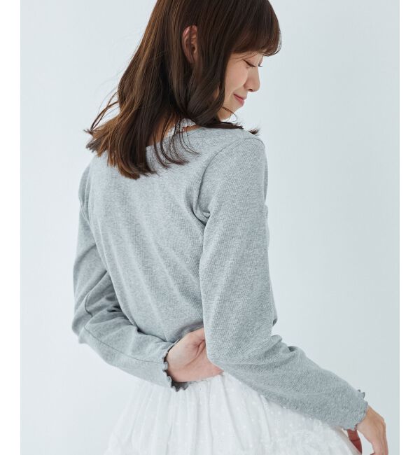 MAJESTICLEGON「フロントギャザーフリルトップス」|Tシャツ・カットソー|