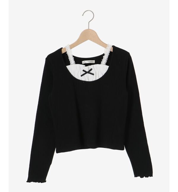 MAJESTICLEGON「フロントギャザーフリルトップス」|Tシャツ・カットソー|