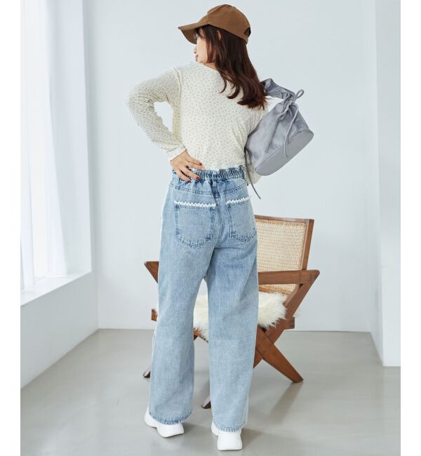 MAJESTICLEGON「フロントギャザーフリルトップス」|Tシャツ・カットソー|