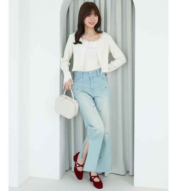  「レース使いキャミカーデセット」|カーディガン|