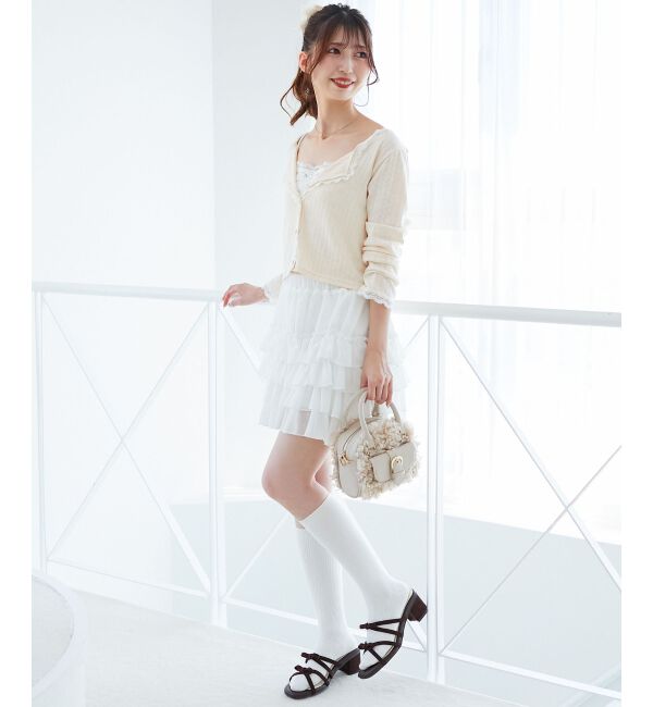 「レース使いキャミカーデセット」|カーディガン|
