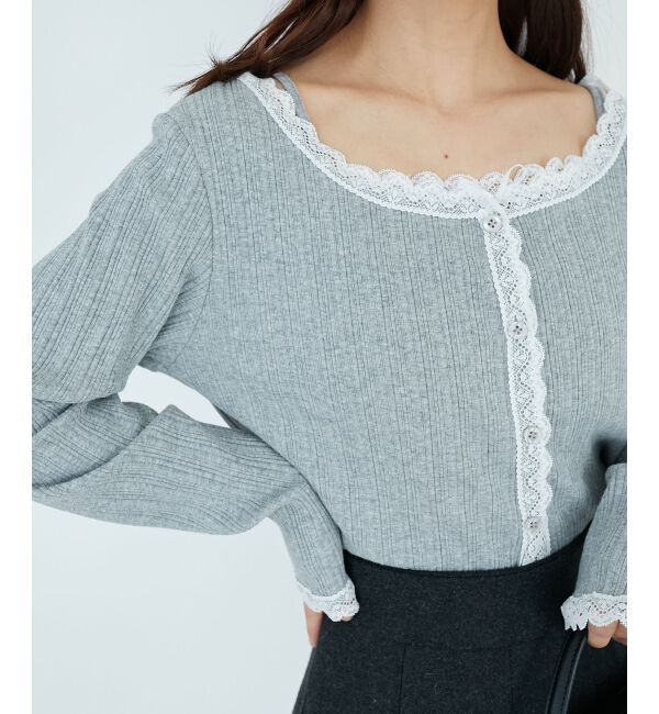  「レース使いキャミカーデセット」|カーディガン|