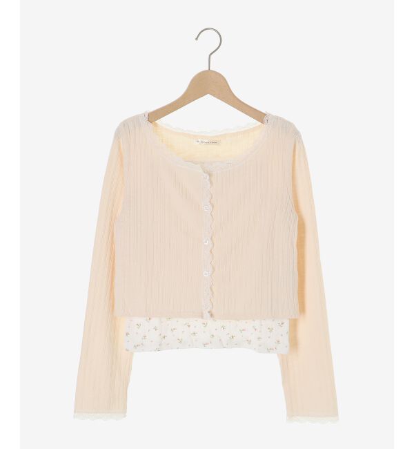  「レース使いキャミカーデセット」|カーディガン|