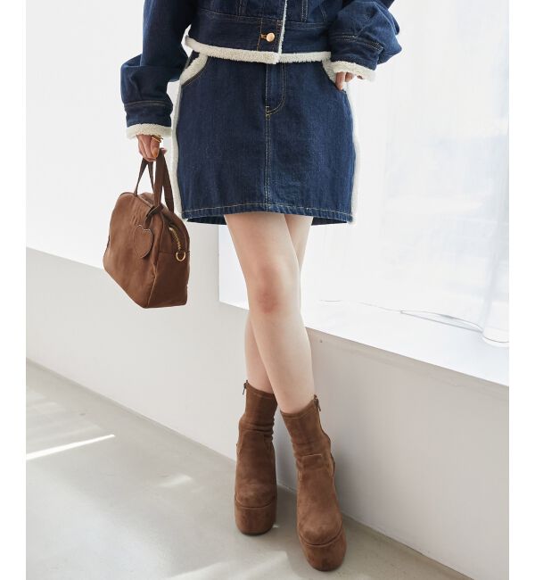  「ボアトリムミニスカパン」|スカート|