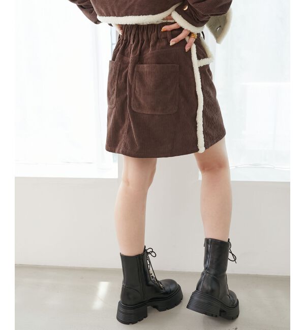  「ボアトリムミニスカパン」|スカート|