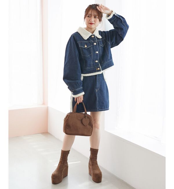  「ボアトリムミニスカパン」|スカート|