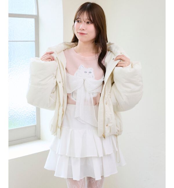  「ふわふわLadycatリボンニット」|ニット・セーター|ピンク