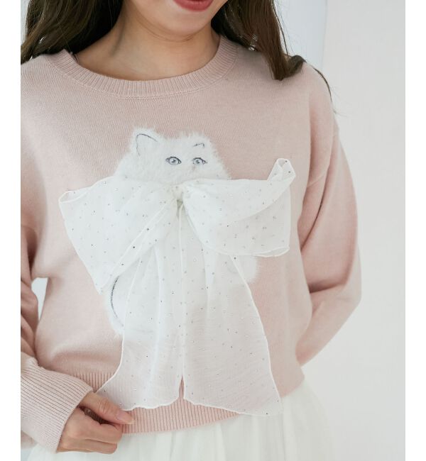  「ふわふわLadycatリボンニット」|ニット・セーター|