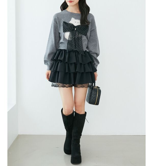  「ふわふわLadycatリボンニット」|ニット・セーター|