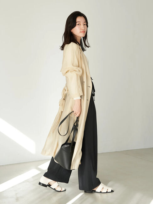 earth music&ecology「シアートレンチコート」|スーツ|ライトベージュ
