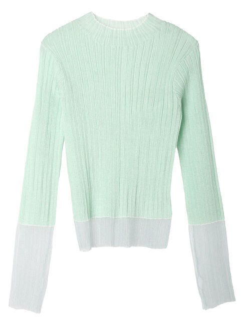 earth music&ecology「シアー配色リブプルオーバー」|Tシャツ・カットソー|