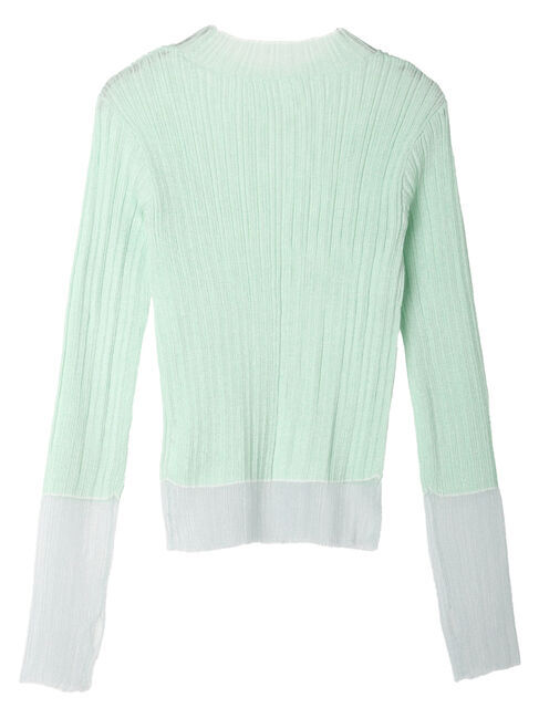 earth music&ecology「シアー配色リブプルオーバー」|Tシャツ・カットソー|