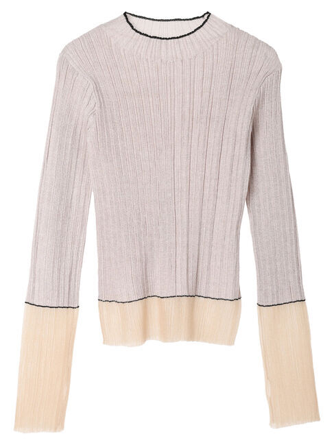 earth music&ecology「シアー配色リブプルオーバー」|Tシャツ・カットソー|