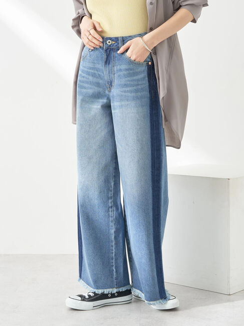 earth music&ecology「サイドラインデニムパンツ」|デニム|