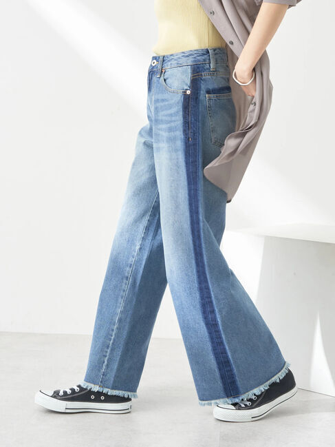 earth music&ecology「サイドラインデニムパンツ」|デニム|