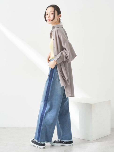 earth music&ecology「サイドラインデニムパンツ」|デニム|