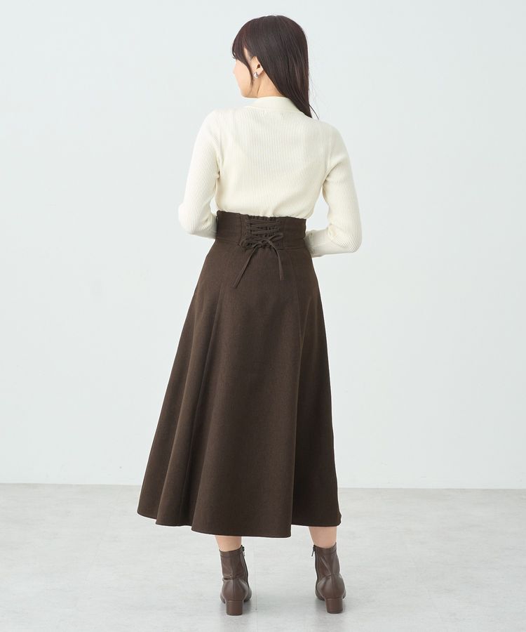 earth music&ecology「バックレースアップスカート」|フレア|