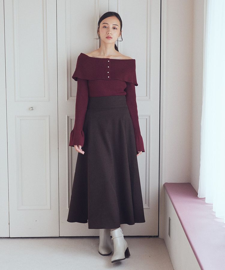 earth music&ecology「バックレースアップスカート」|フレア|