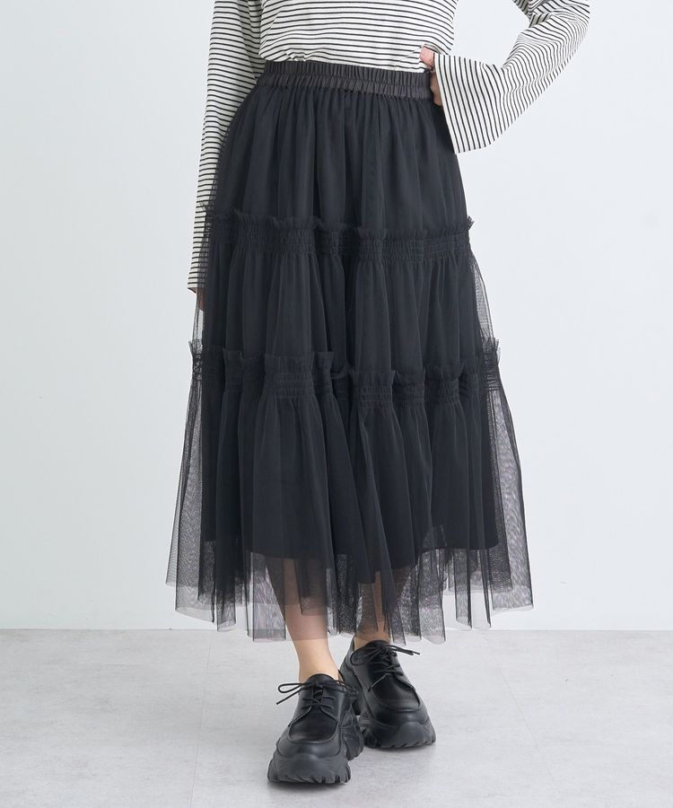 earth music&ecology「フリルチュールティアードスカート」|フレア|