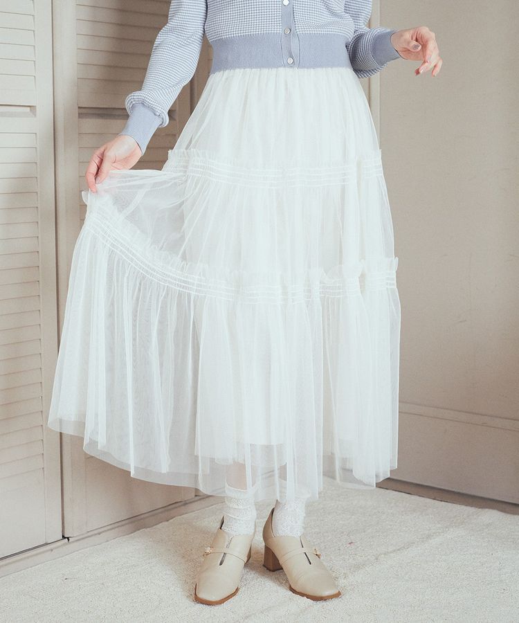 earth music&ecology「フリルチュールティアードスカート」|フレア|