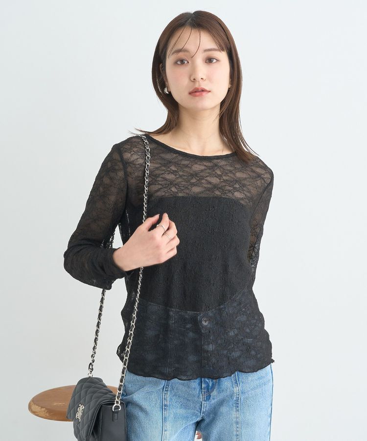 earth music&ecology「シアーレースプルオーバー」|Tシャツ・カットソー|