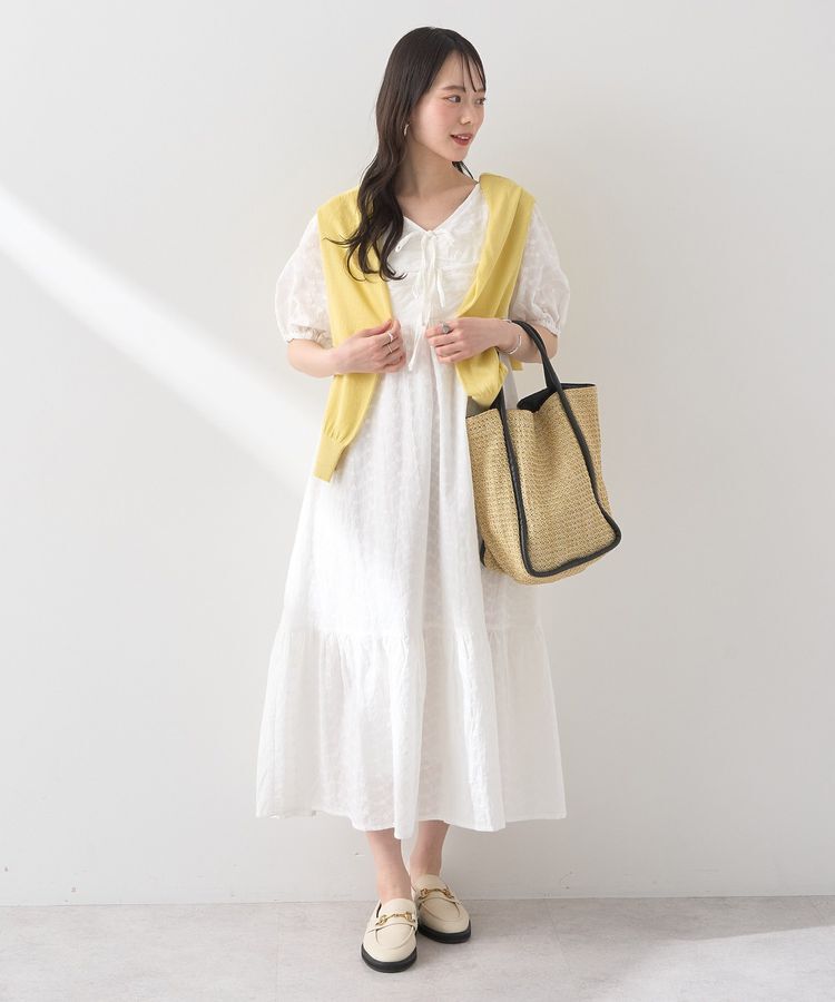 earth music&ecology「花柄刺繍フレアワンピース」|ワンピース|