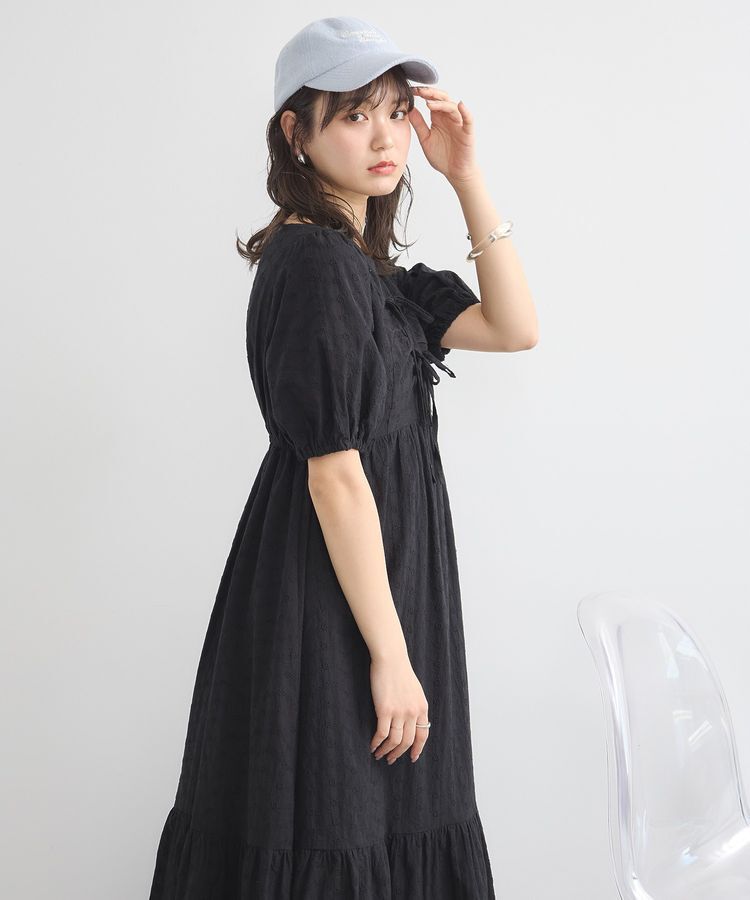 earth music&ecology「花柄刺繍フレアワンピース」|ワンピース|