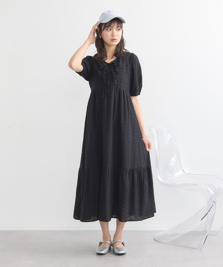 earth music&ecology「花柄刺繍フレアワンピース」|ワンピース|