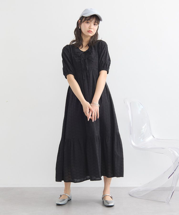 earth music&ecology「花柄刺繍フレアワンピース」|ワンピース|