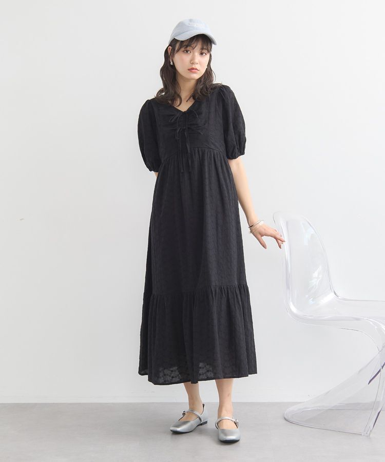 earth music&ecology「花柄刺繍フレアワンピース」|ワンピース|