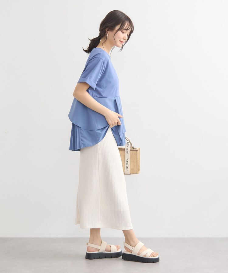 earth music&ecology「異素材バックプリーツチュニック」|チュニック|