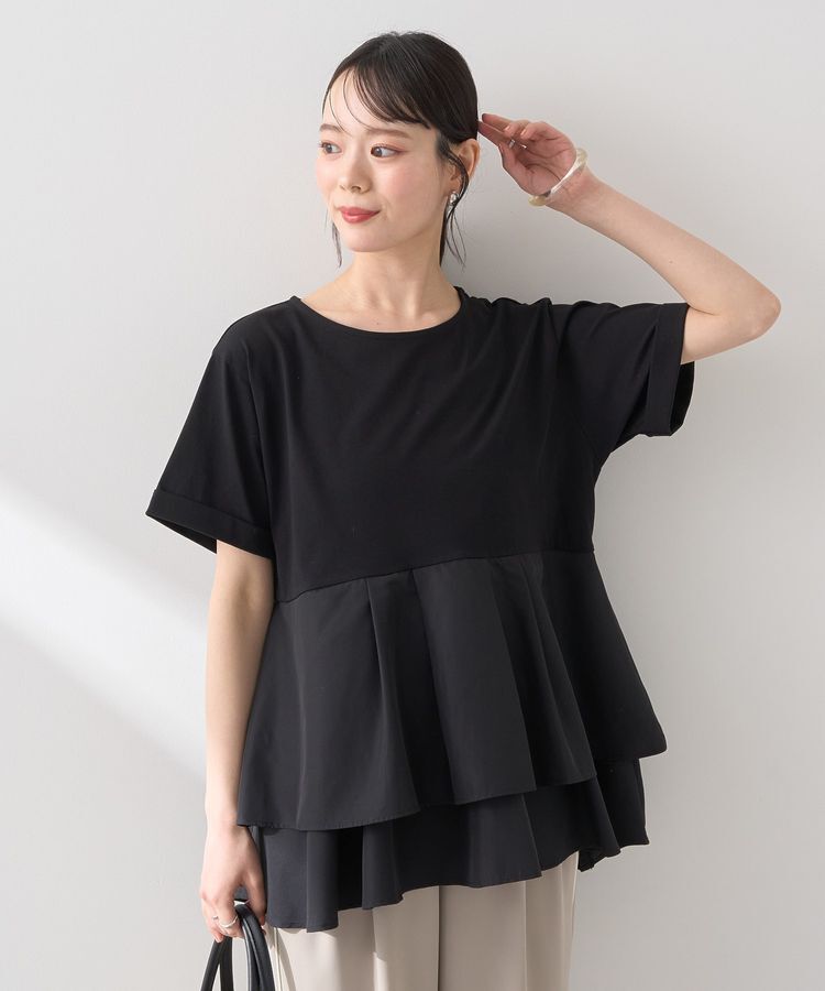 earth music&ecology「異素材バックプリーツチュニック」|チュニック|