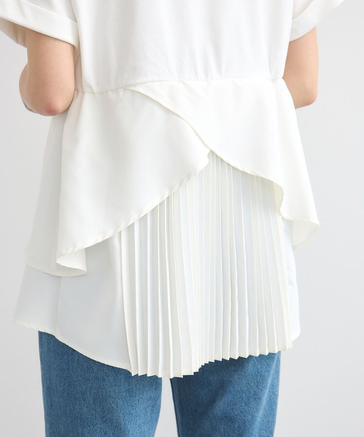 earth music&ecology「異素材バックプリーツチュニック」|チュニック|