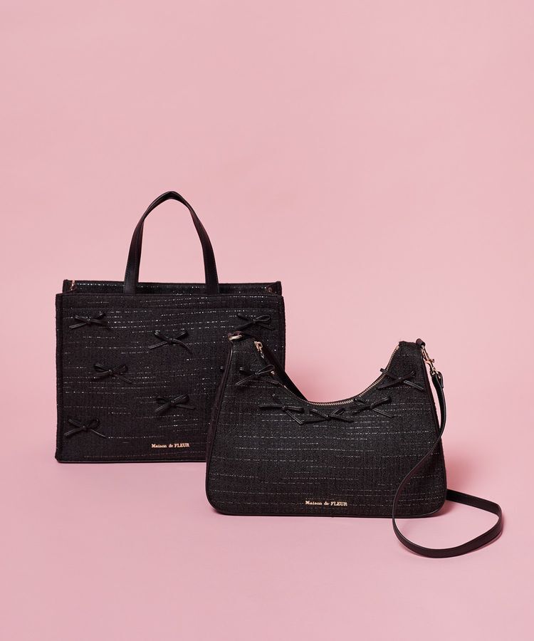 Maison de FLEUR「ナローリボンスクエアバッグ」|トートバッグ|