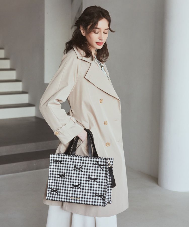 Maison de FLEUR「ナローリボンスクエアバッグ」|トートバッグ|