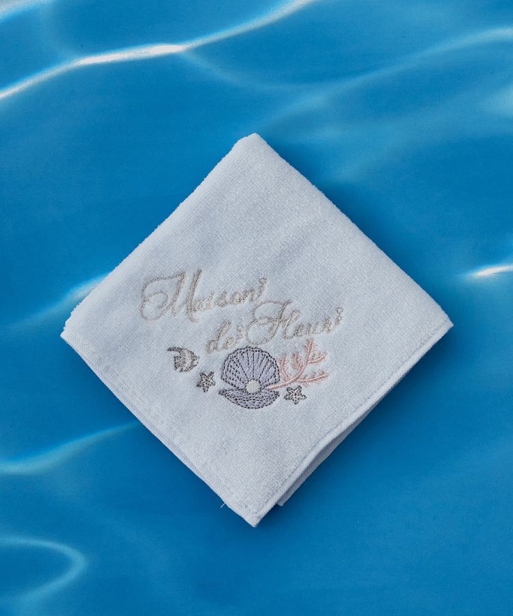 Maison de FLEUR「シェル刺繍タオルハンカチ」|ハンカチ|