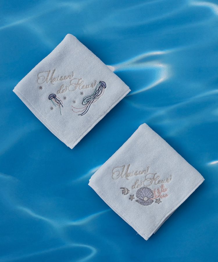 Maison de FLEUR「シェル刺繍タオルハンカチ」|ハンカチ|