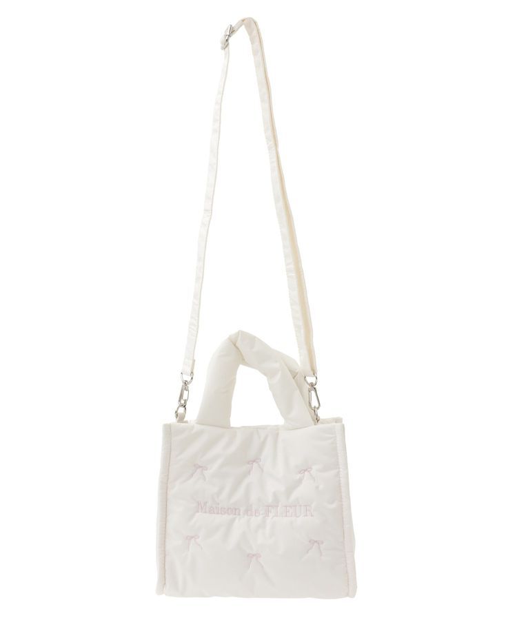 Maison de FLEUR「リボン刺繍パファー2Wayトートバッグ」|トートバッグ|