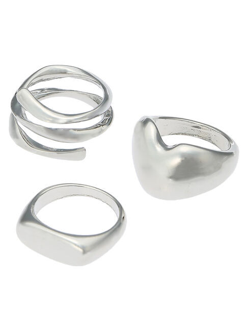 AMERICAN HOLIC「3SETボリュームメタルリング」|リング|Silver