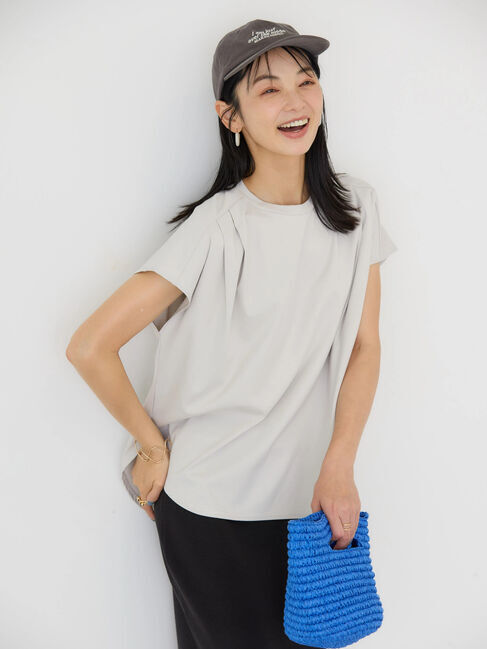 AMERICAN HOLIC「接触冷感フレンチスリーブタックポンチプルオーバー」|Tシャツ・カットソー|