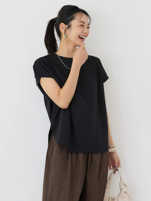 AMERICAN HOLIC「接触冷感フレンチスリーブタックポンチプルオーバー」|Tシャツ・カットソー|