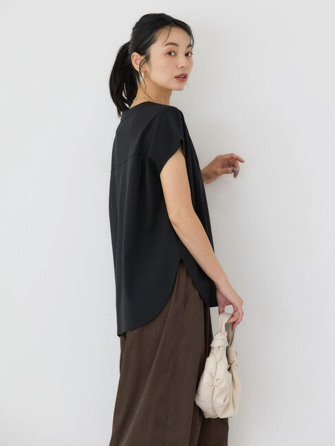 AMERICAN HOLIC「接触冷感フレンチスリーブタックポンチプルオーバー」|Tシャツ・カットソー|