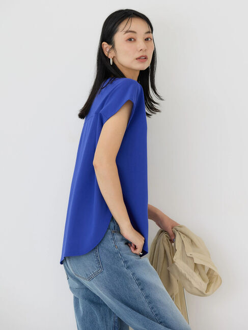 AMERICAN HOLIC「接触冷感フレンチスリーブタックポンチプルオーバー」|Tシャツ・カットソー|