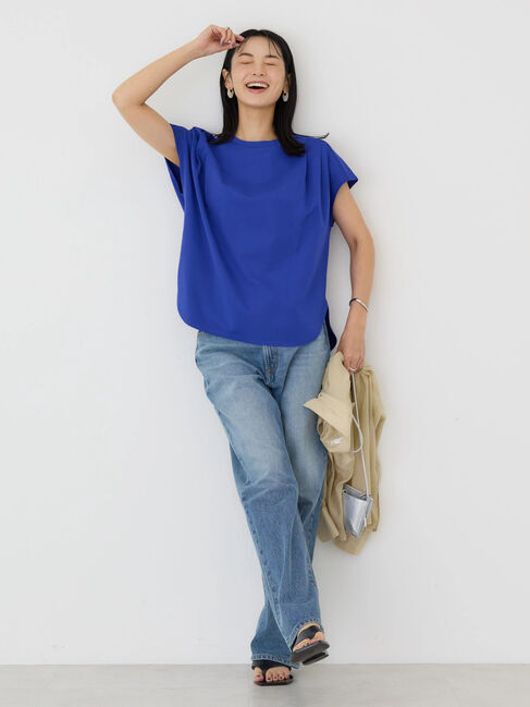 AMERICAN HOLIC「接触冷感フレンチスリーブタックポンチプルオーバー」|Tシャツ・カットソー|