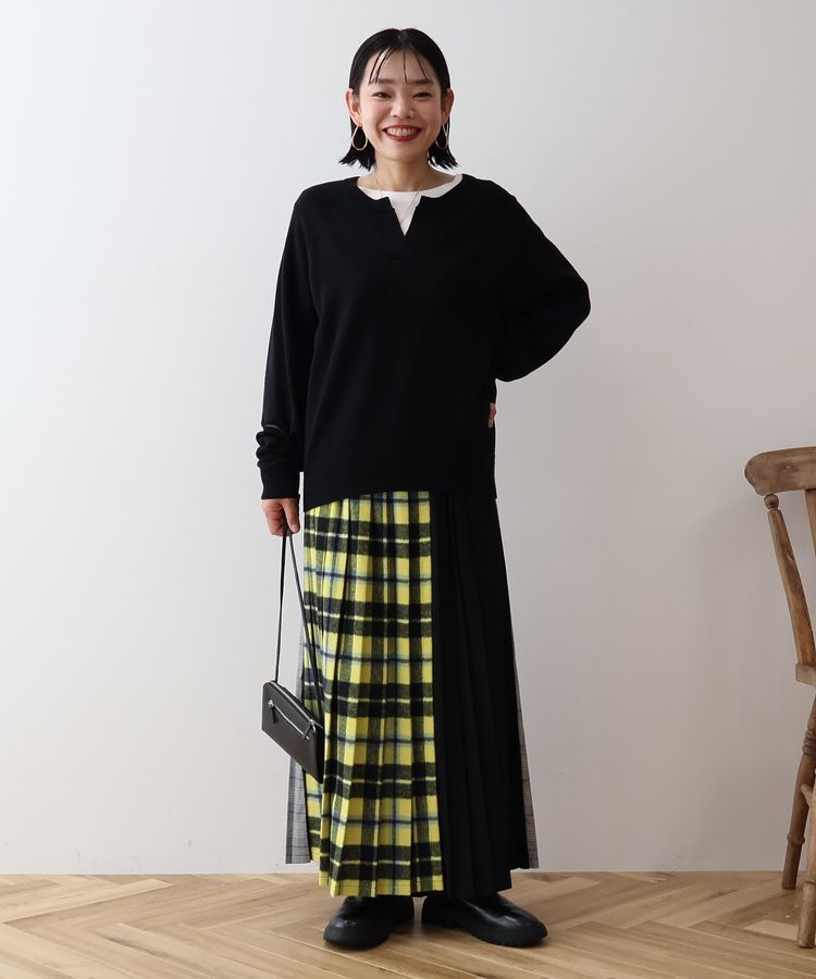 AMERICAN HOLIC「バイパチカフタンネックラグランニットプルオーバー」|ニット・セーター|