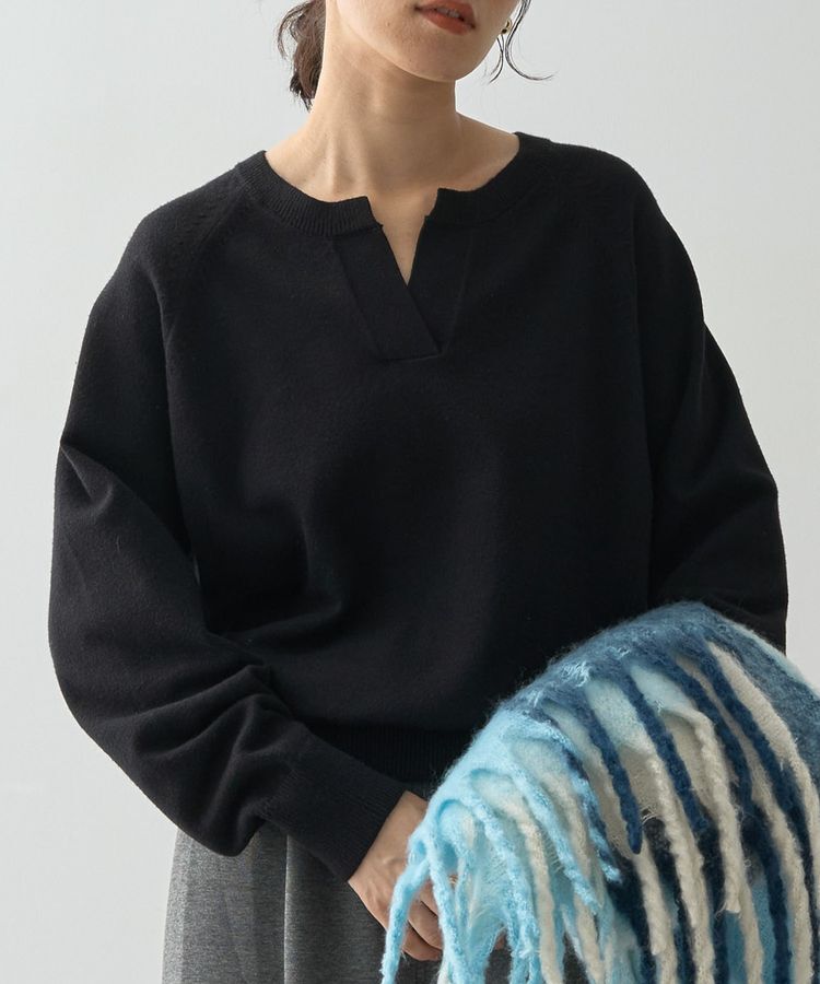 AMERICAN HOLIC「バイパチカフタンネックラグランニットプルオーバー」|ニット・セーター|