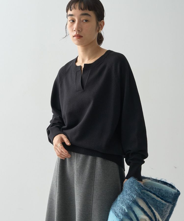 AMERICAN HOLIC「バイパチカフタンネックラグランニットプルオーバー」|ニット・セーター|