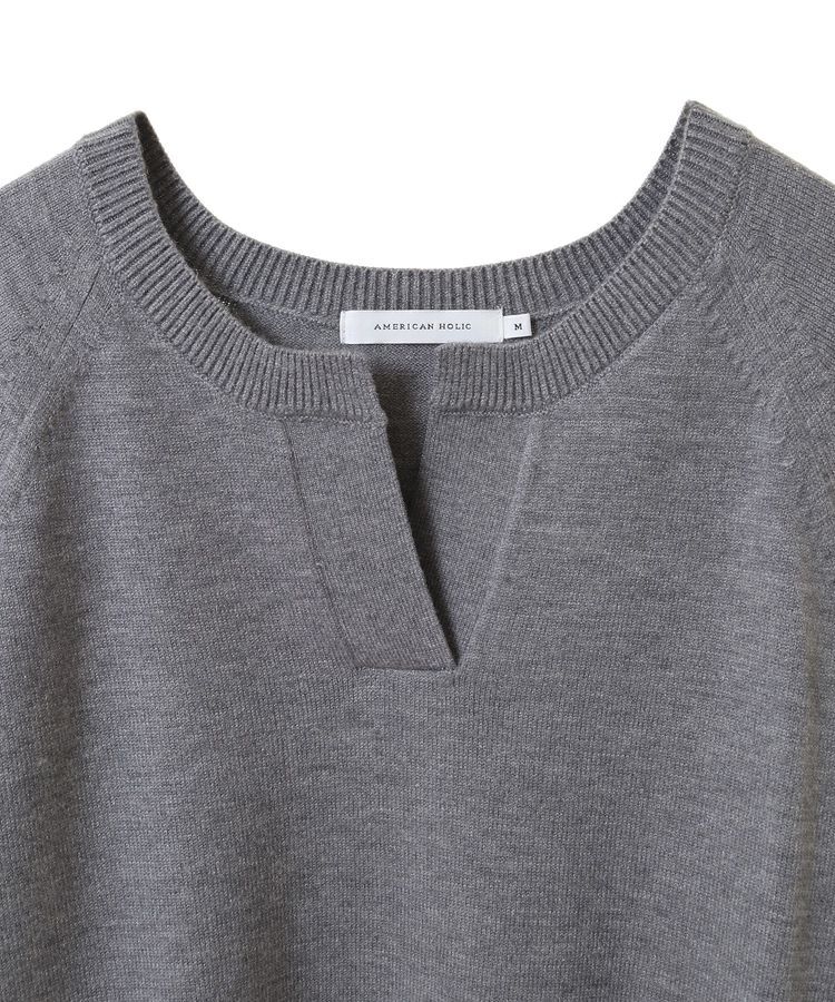 AMERICAN HOLIC「バイパチカフタンネックラグランニットプルオーバー」|ニット・セーター|