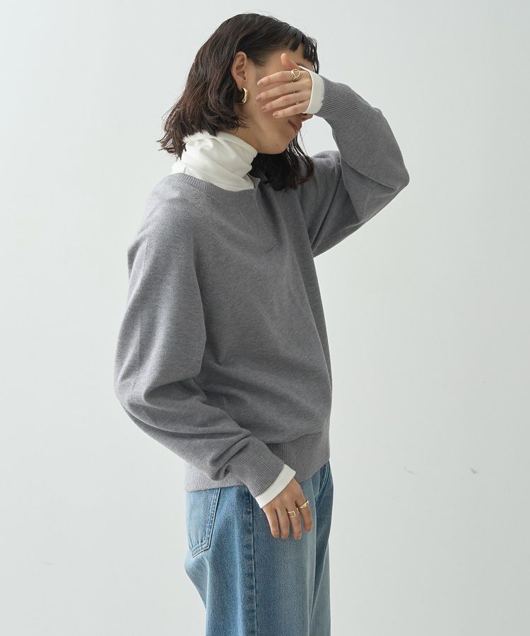 AMERICAN HOLIC「バイパチカフタンネックラグランニットプルオーバー」|ニット・セーター|